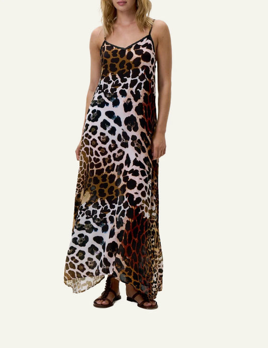one season antoinette slip dress leopard print front view