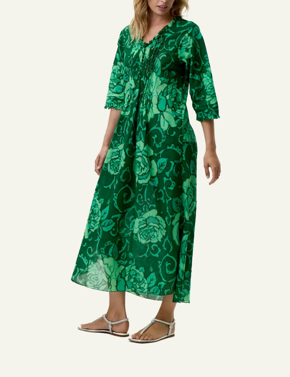 one season long poppy emerald coast maxi dress side view