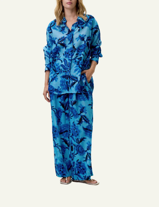 one season claudia shirt blue floral front view