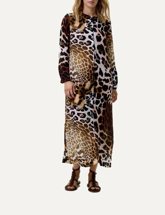 one season india maxi dress leopard print front view