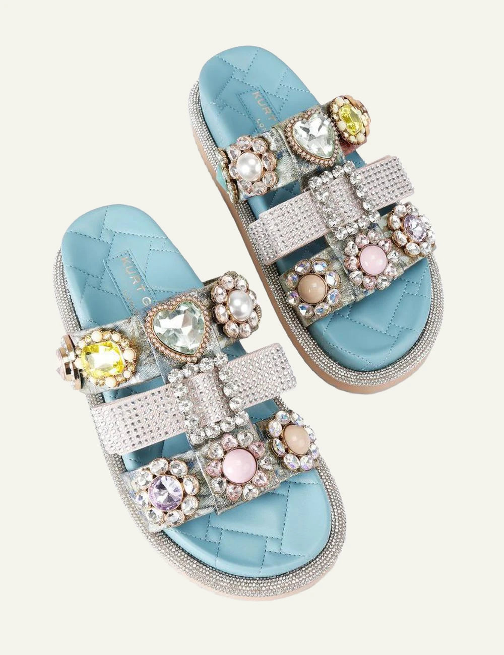 KURT_GEIGER_Orson_Ornate_Slide_Sandals_Top_View_Pair