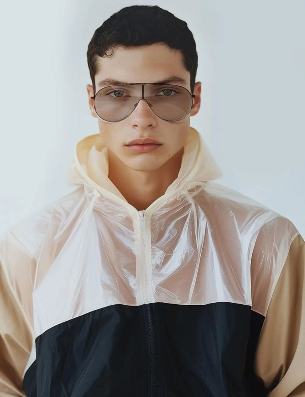 os sunglasses aviator black frame grey lens model view