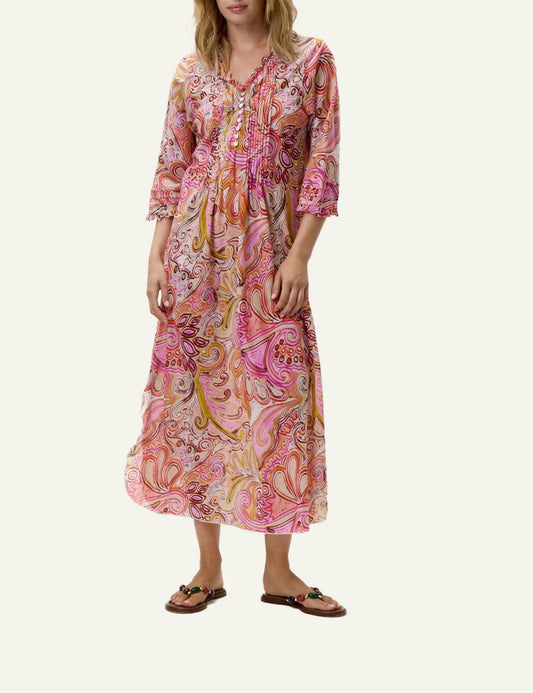 one season long poppy paisley maxi dress front view