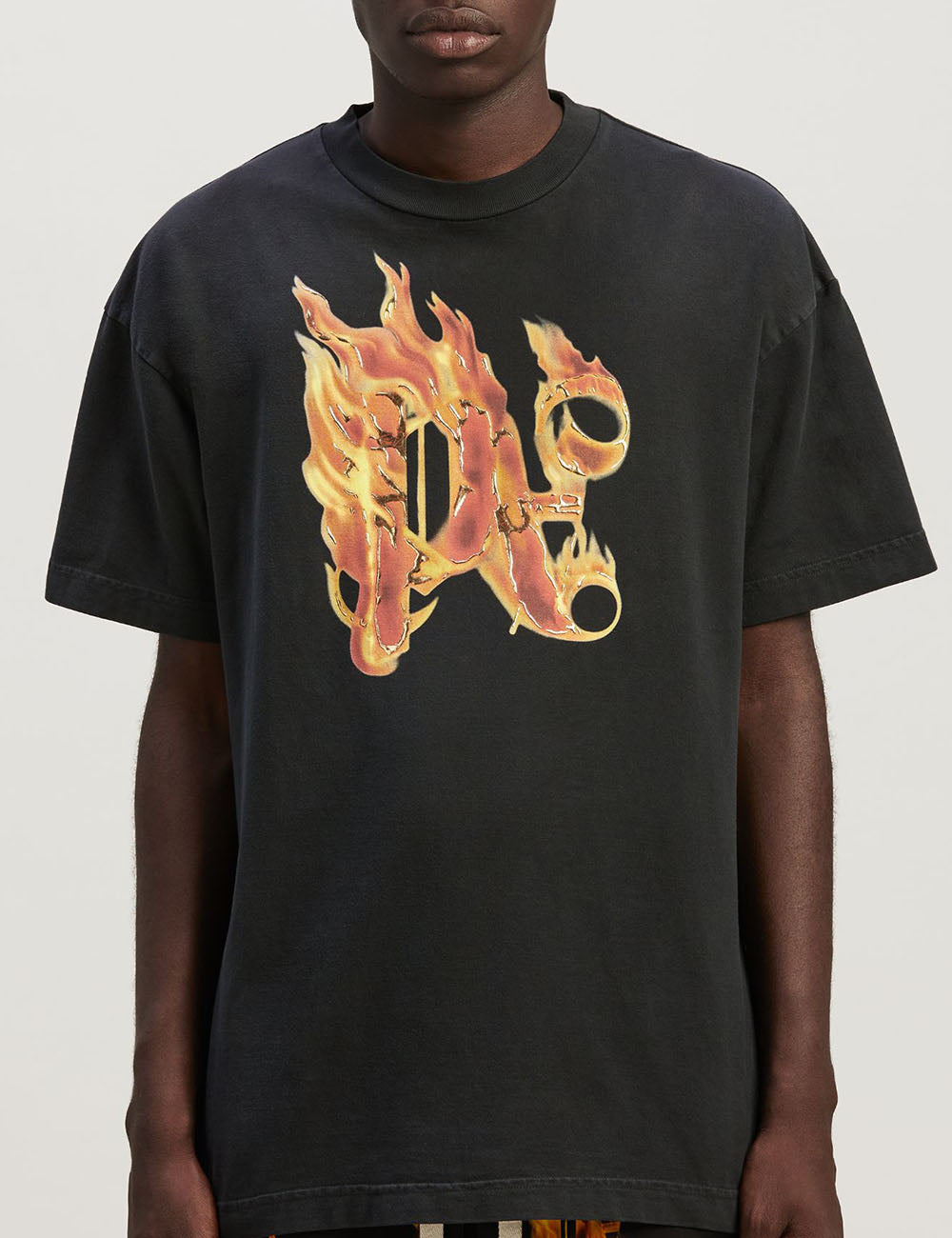 PALM ANGELS BURNING MONOGRAM TEE PALM ANGELS