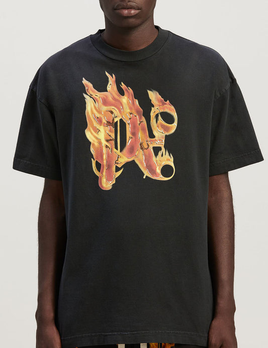 PALM ANGELS BURNING MONOGRAM TEE