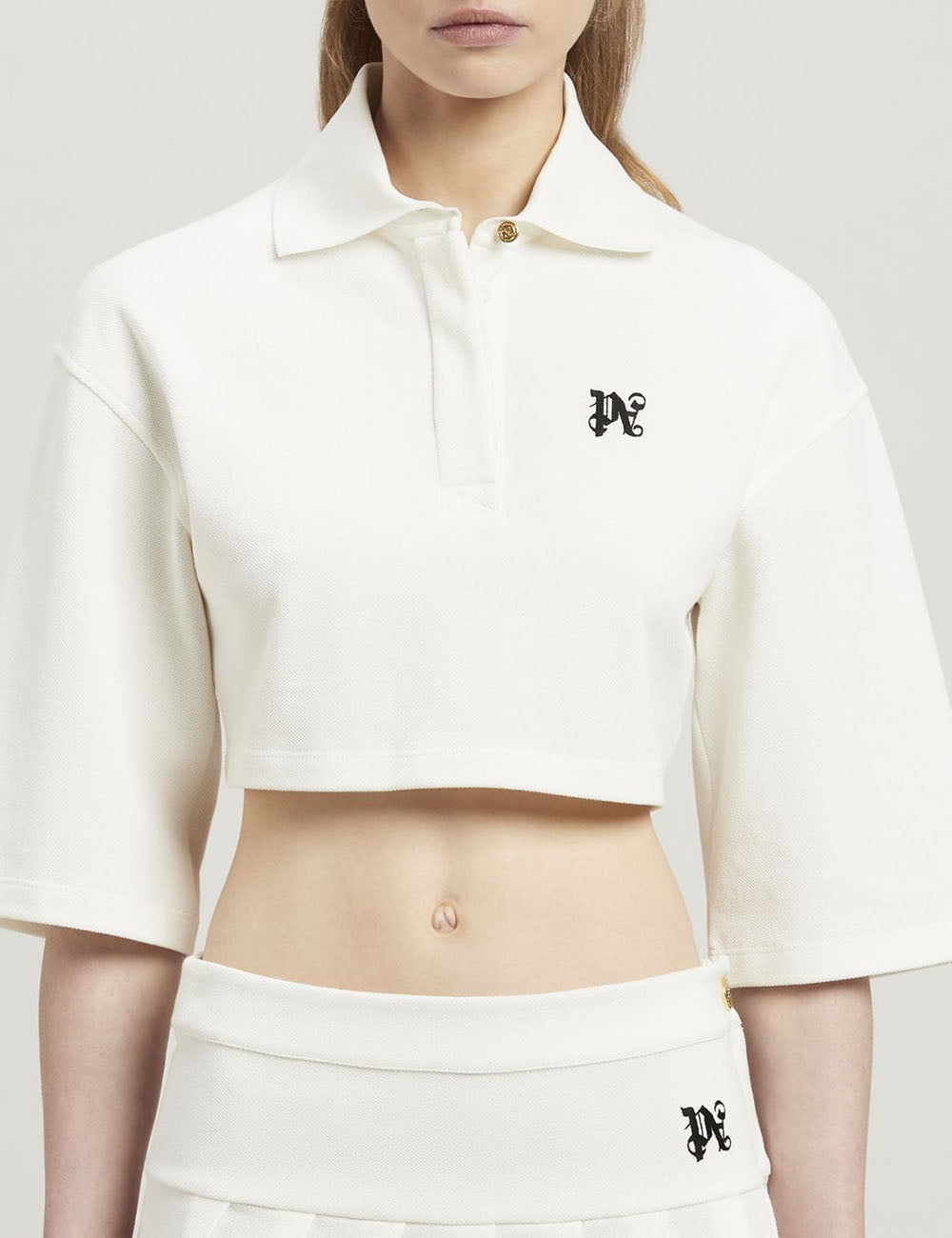 PALM ANGELS MONOGRAM CROPPED POLO PALM ANGELS