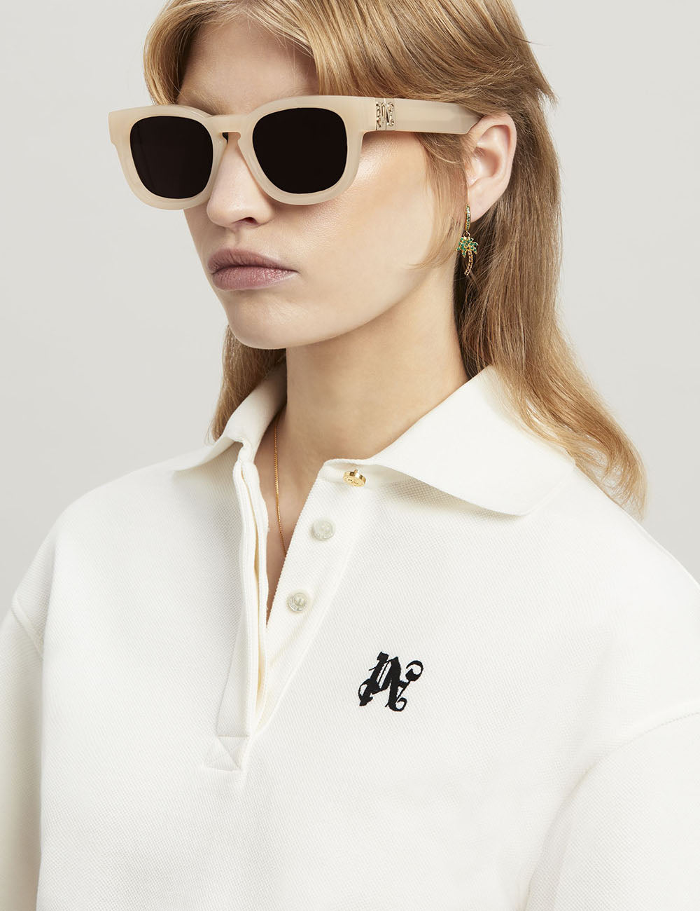 PALM ANGELS MONOGRAM CROPPED POLO PALM ANGELS