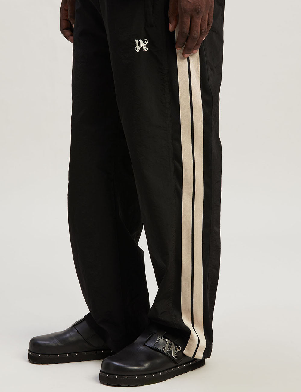 PALM ANGELS MONOGRAM NYLON TRACK PANTS PALM ANGELS