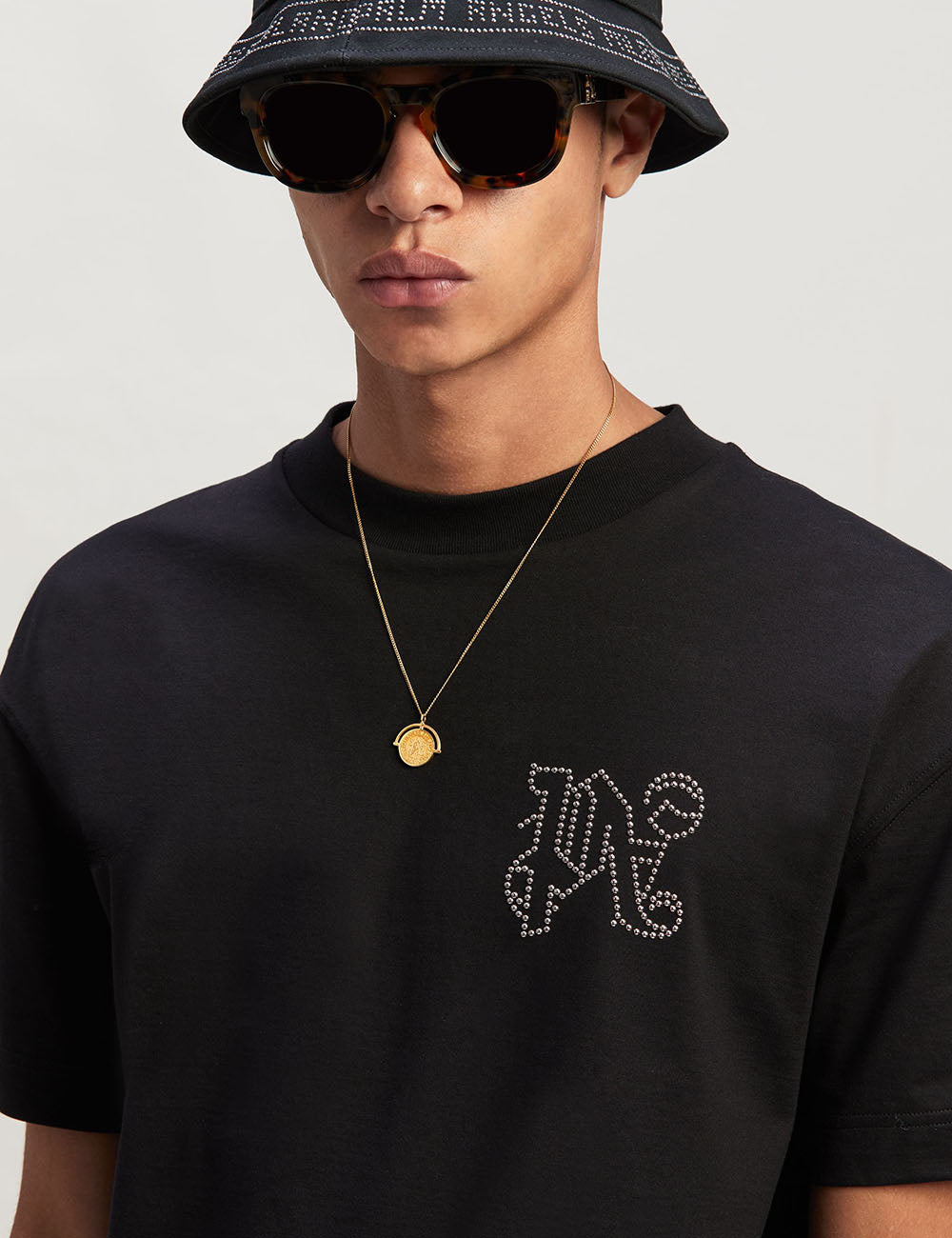 PALM ANGELS MONOGRAM STUD CLASSIC TEE PALM ANGELS