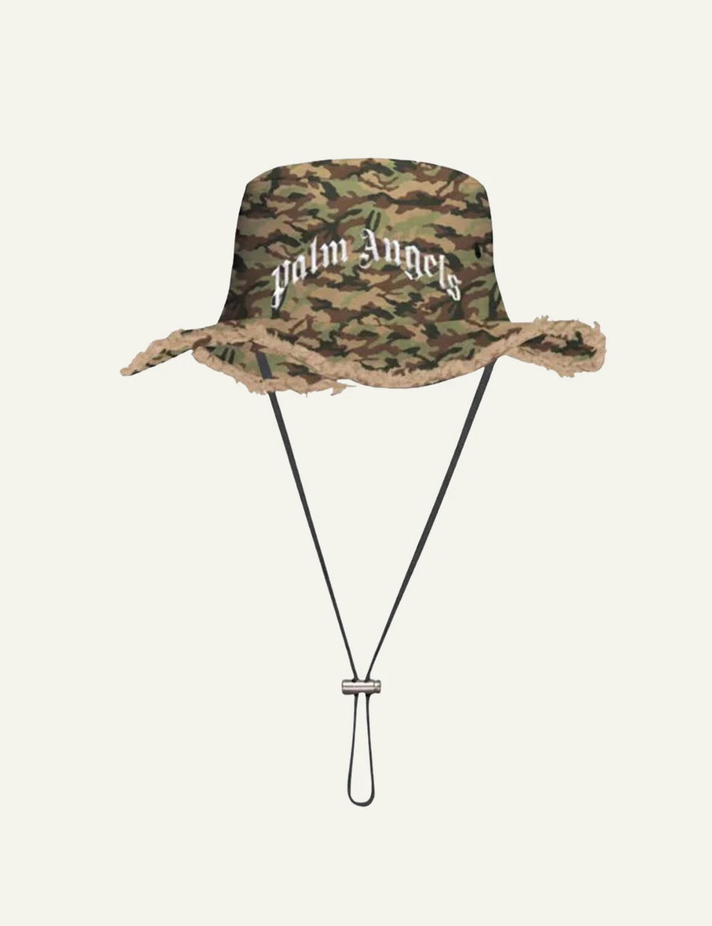 palm angels bucket hat camo logo front view