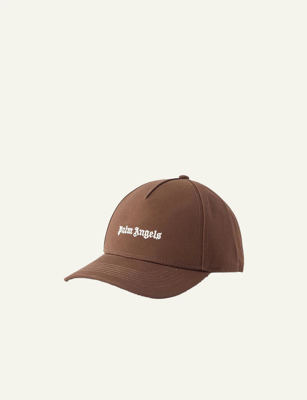 palm angels cap brown logo side view