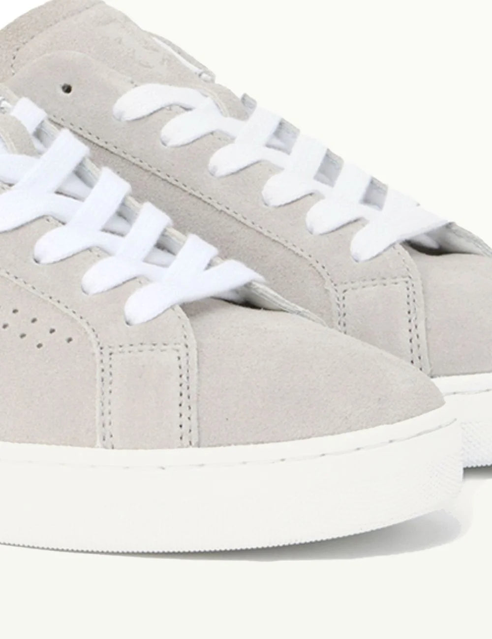 Palm Angels Classic Logo Tennis sneakers grey beige suede low-top lace-up side pair angled view