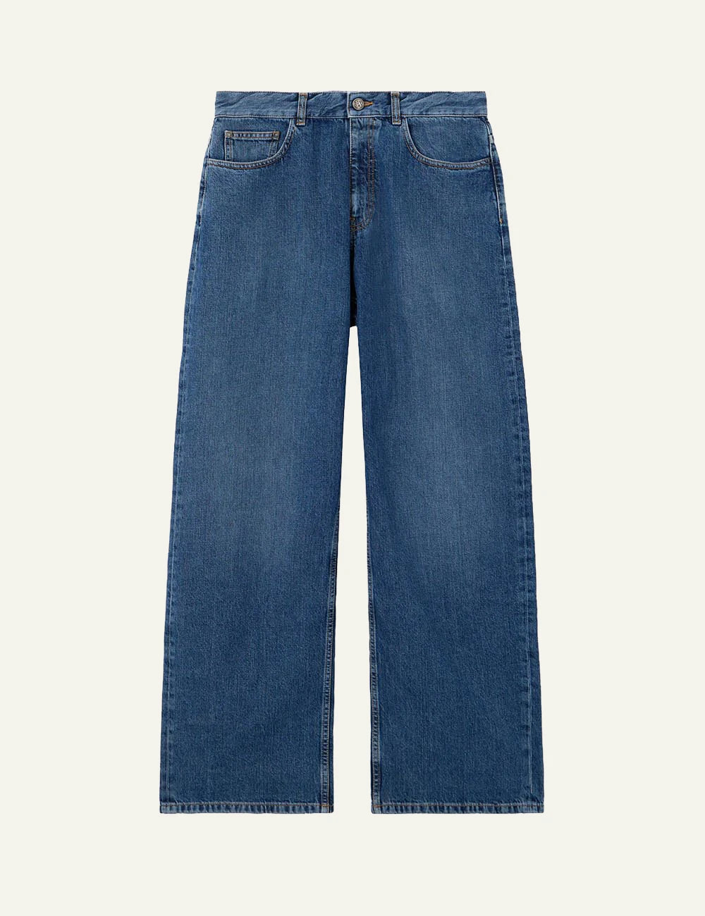 palm angels jeans wide leg blue front flat view