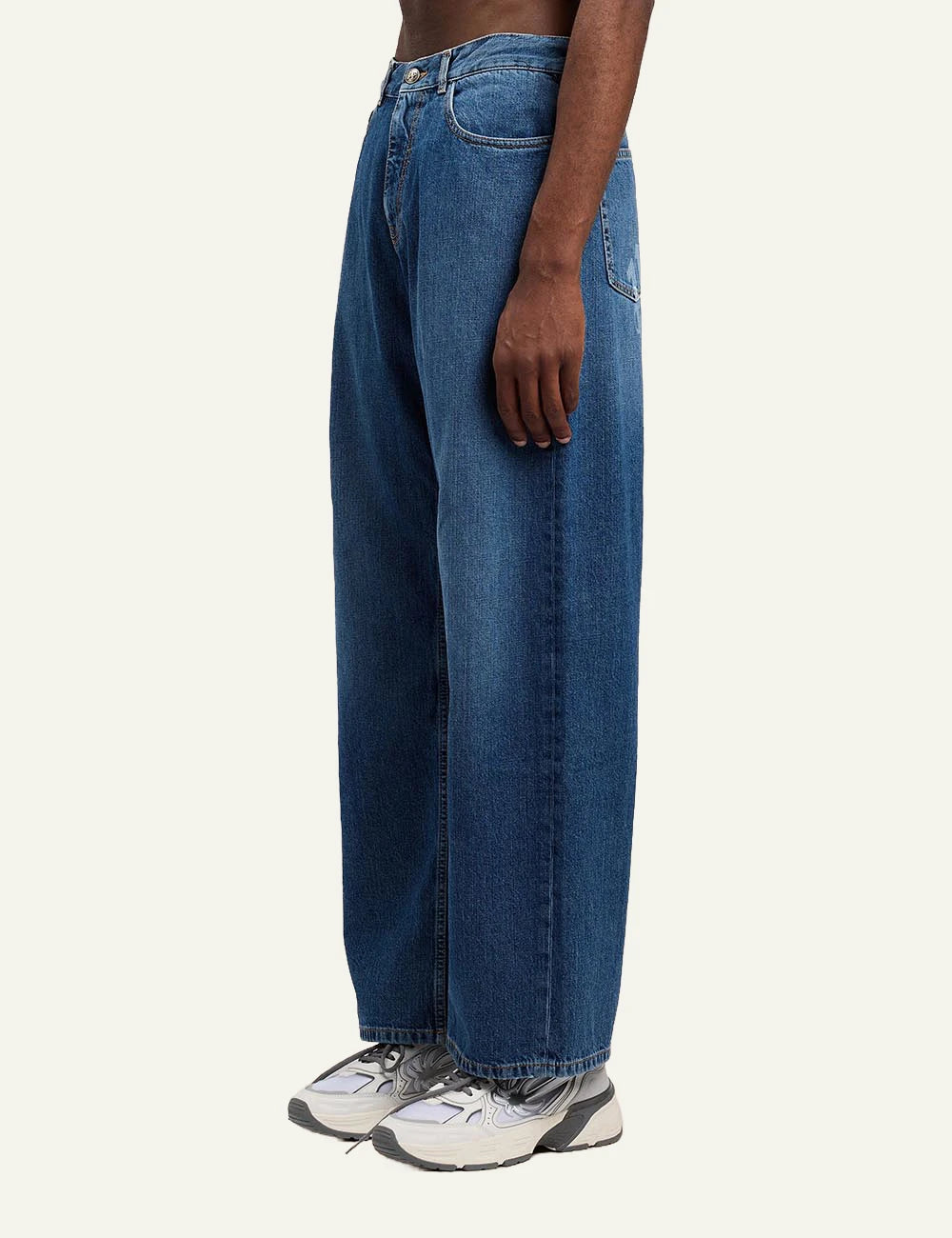 palm angels jeans wide leg blue side view