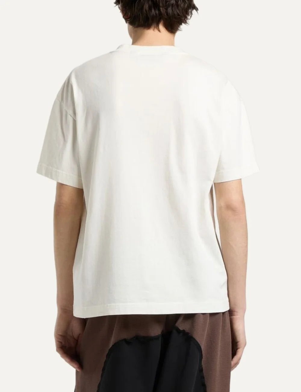 Palm Angels men's white cotton crew neck T-shirt with short sleeves, a small black palm tree logo print on the chest and a regular fit back