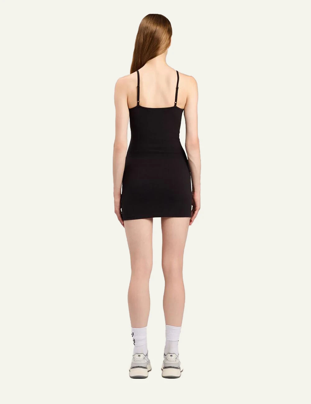 palm angels mini dress black logo back view