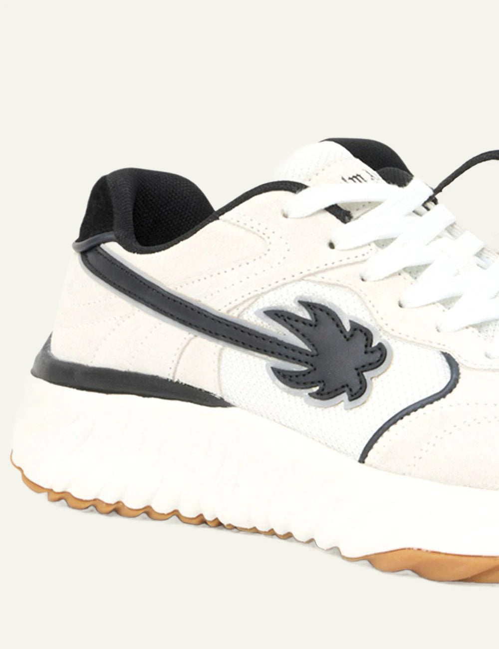 Palm Angels Minster Sneakers white black low-top lace-up back detail pair view