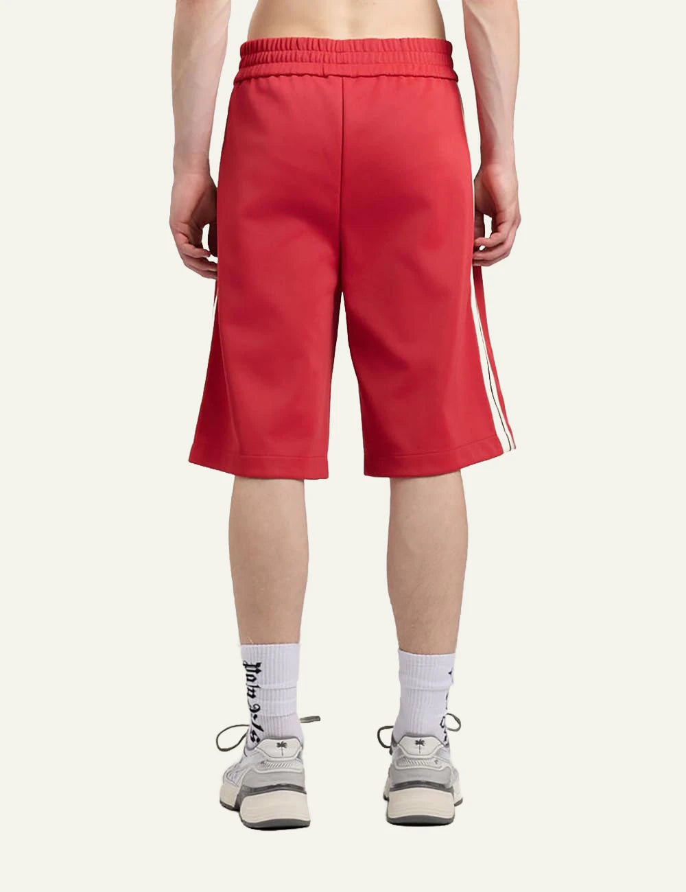 palm angels shorts red stripe logo back view