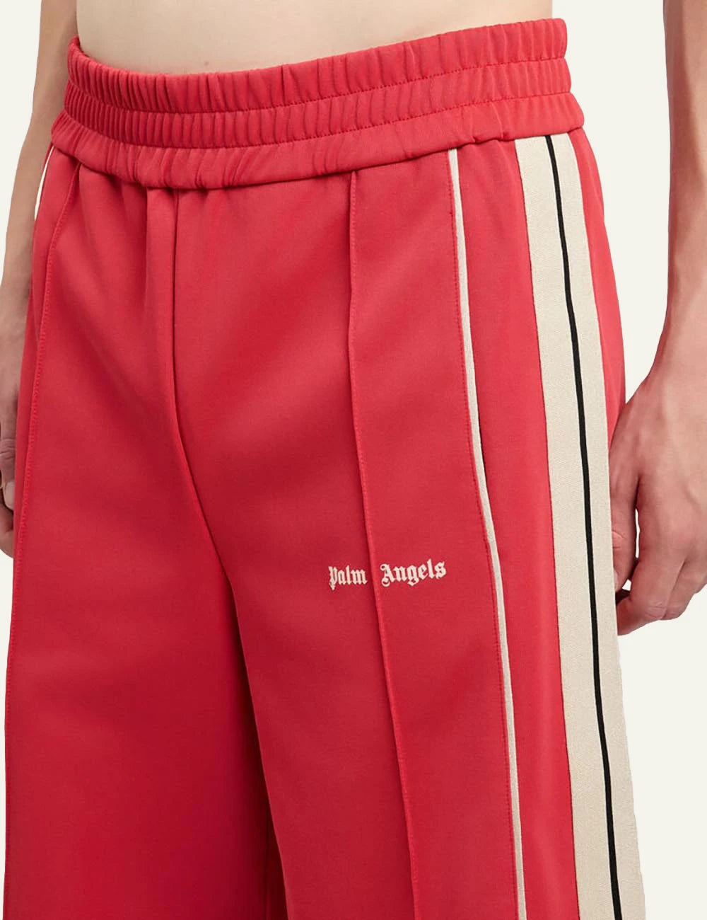 palm angels shorts red stripe logo side  view
