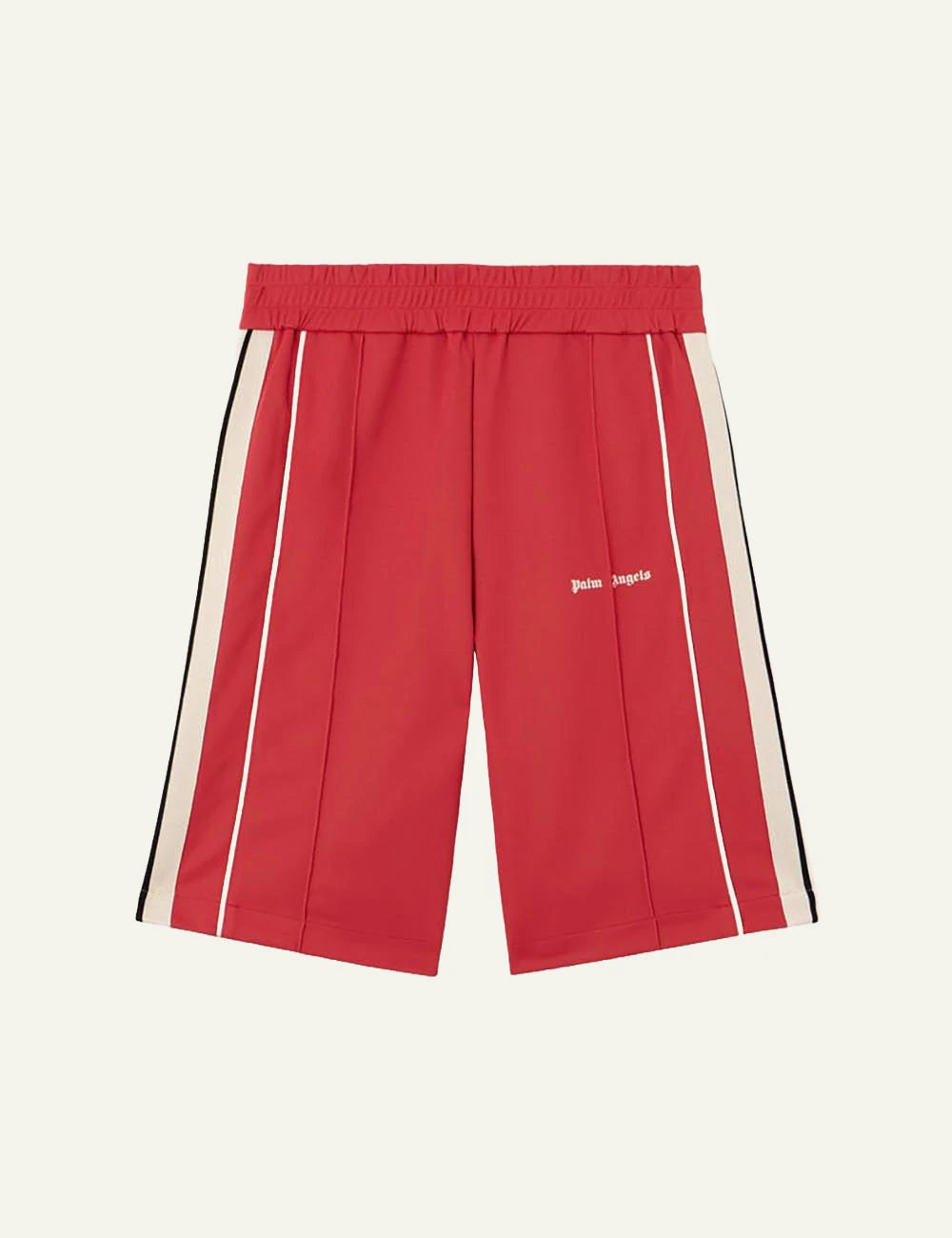 palm angels shorts red stripe logo front flat view