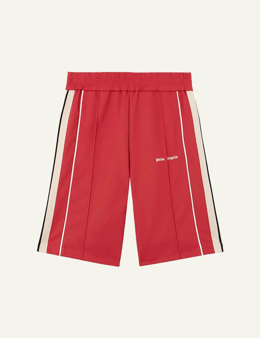 palm angels shorts red stripe logo front flat view