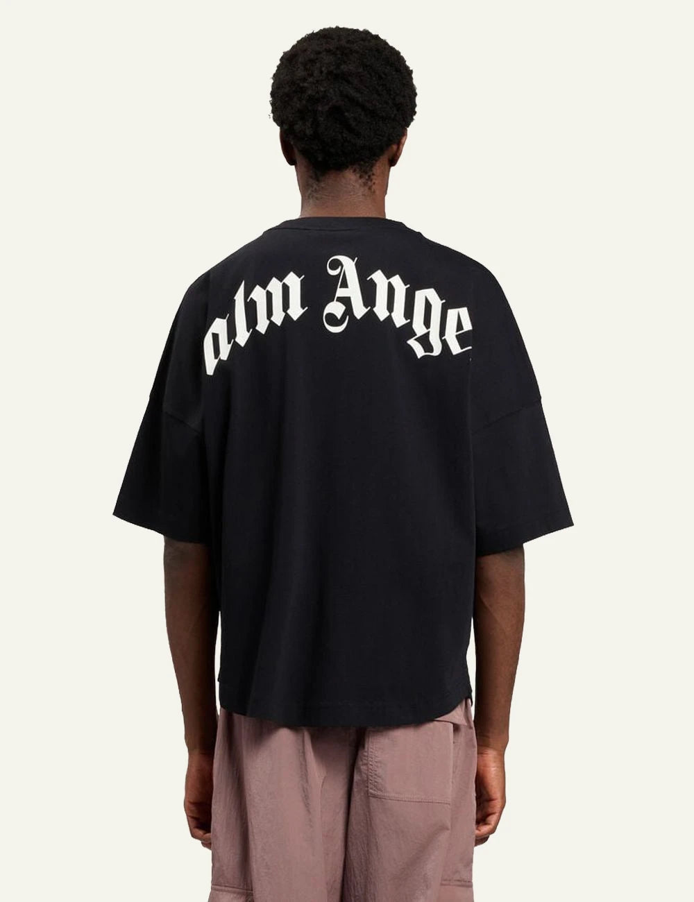 palm angels t shirt black small logo back view