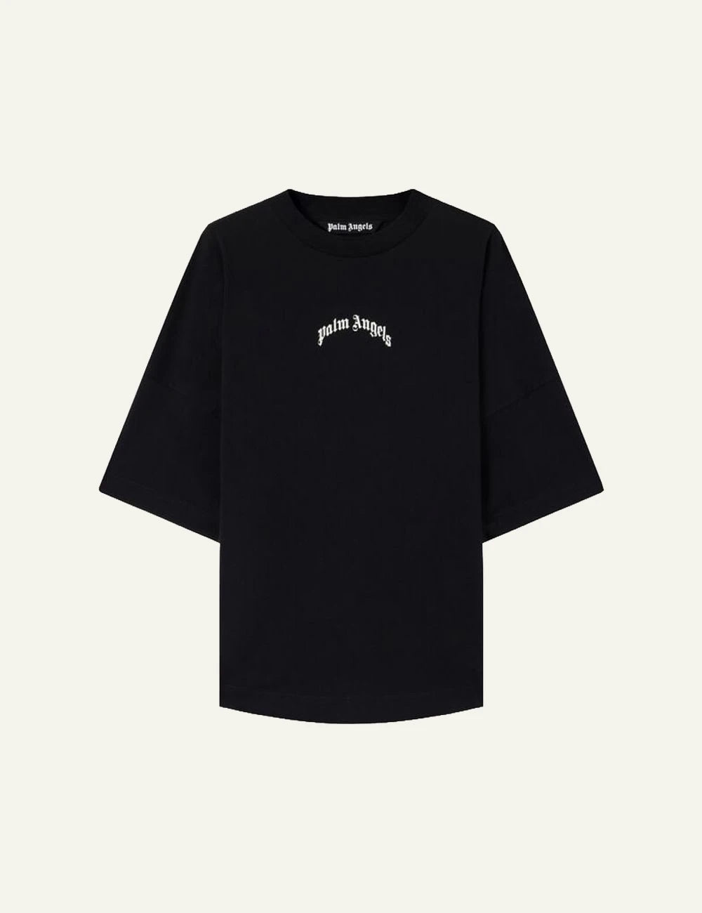 palm angels t shirt black small logo front flat view