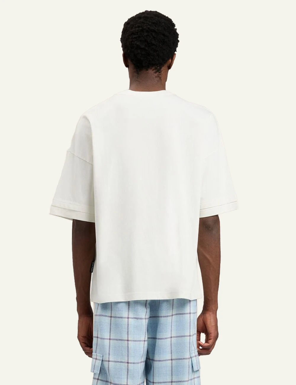 palm angels t shirt white embossed logo back view