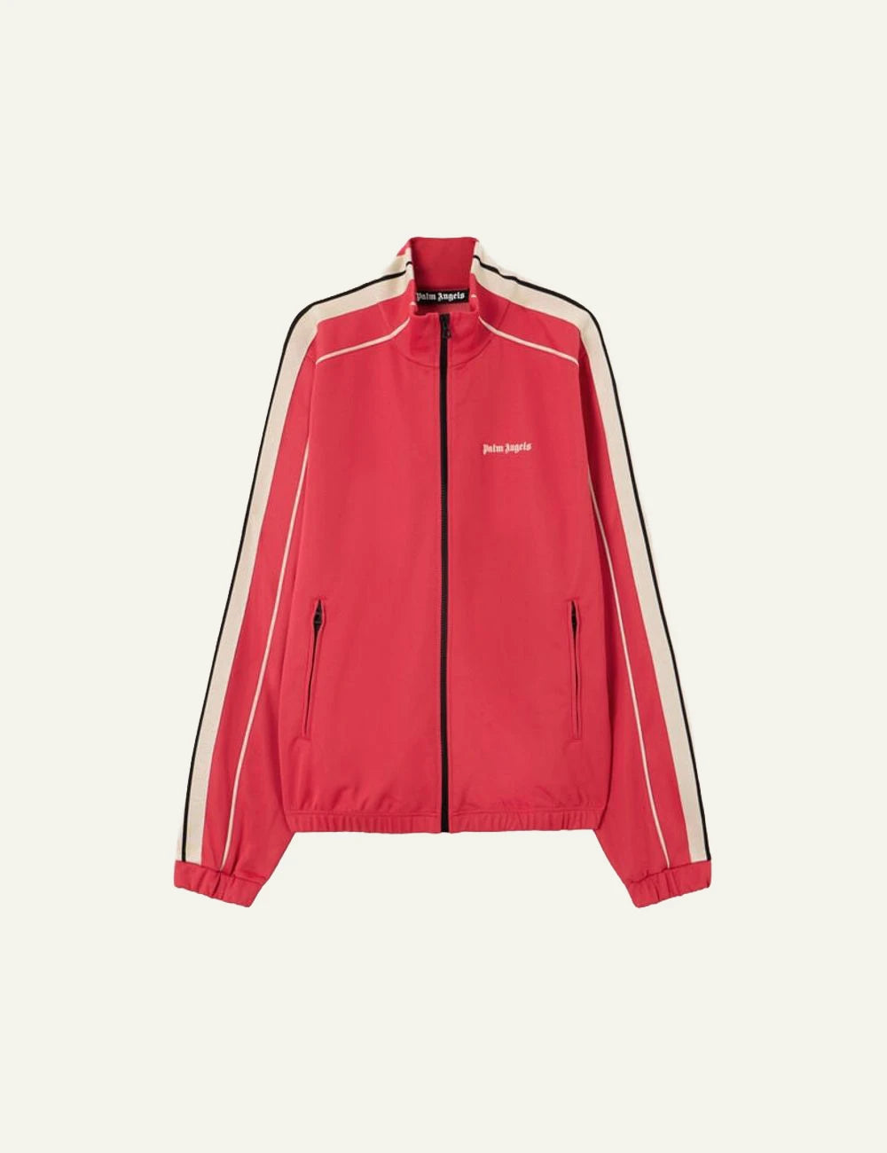 palm angels track jacket red stripe logo front flat view
