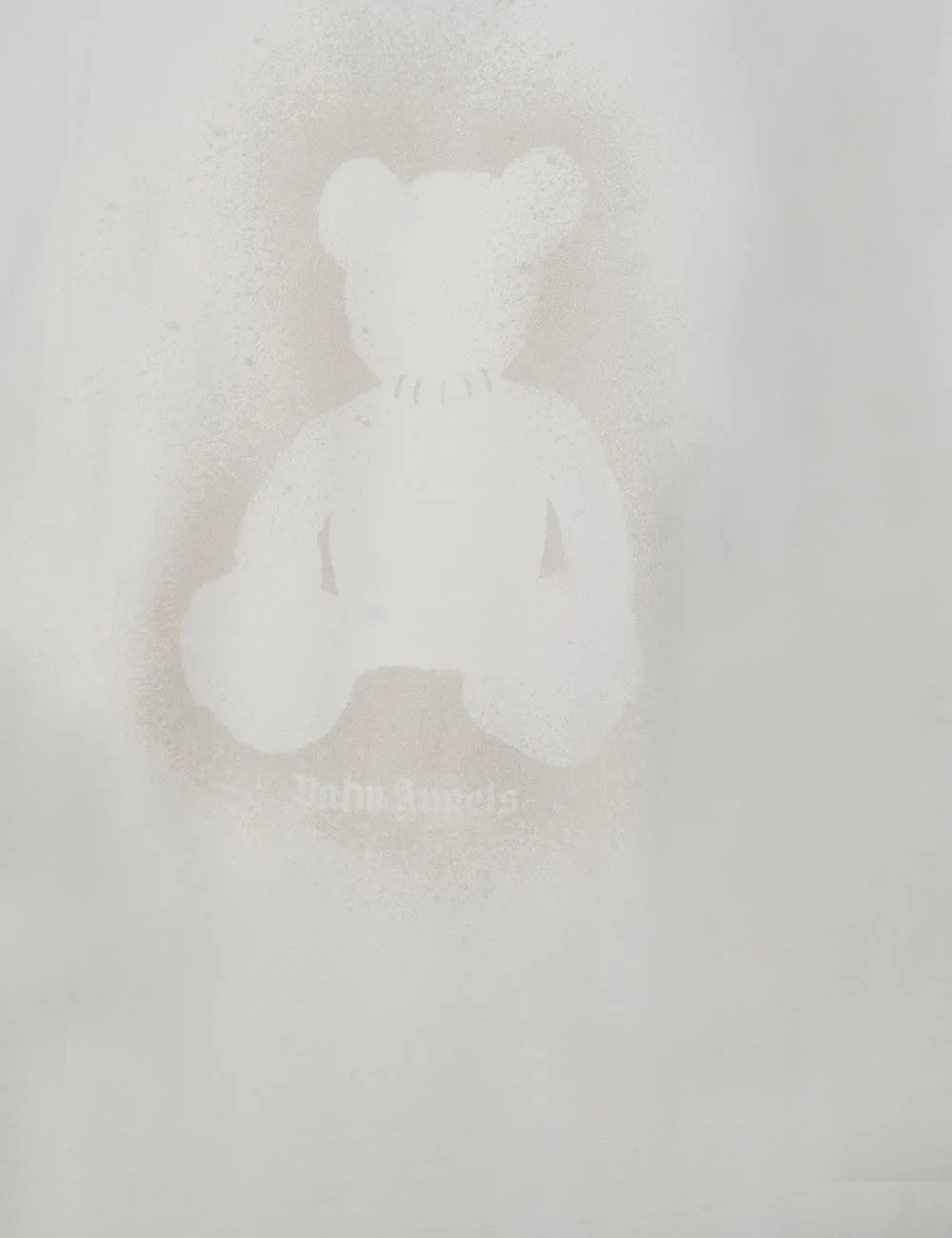 Palm Angels t-shirt off white teddy bear graphic oversized short sleeve front detail flat view
