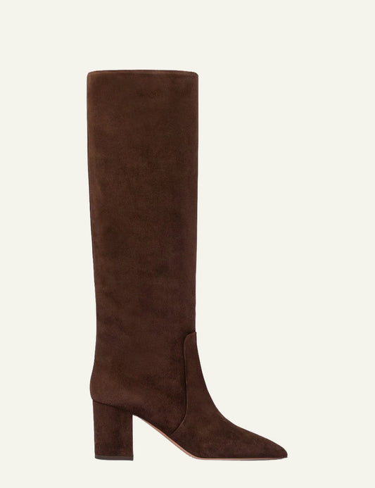 Paris Texas Anja 70 chocolate suede knee high boots