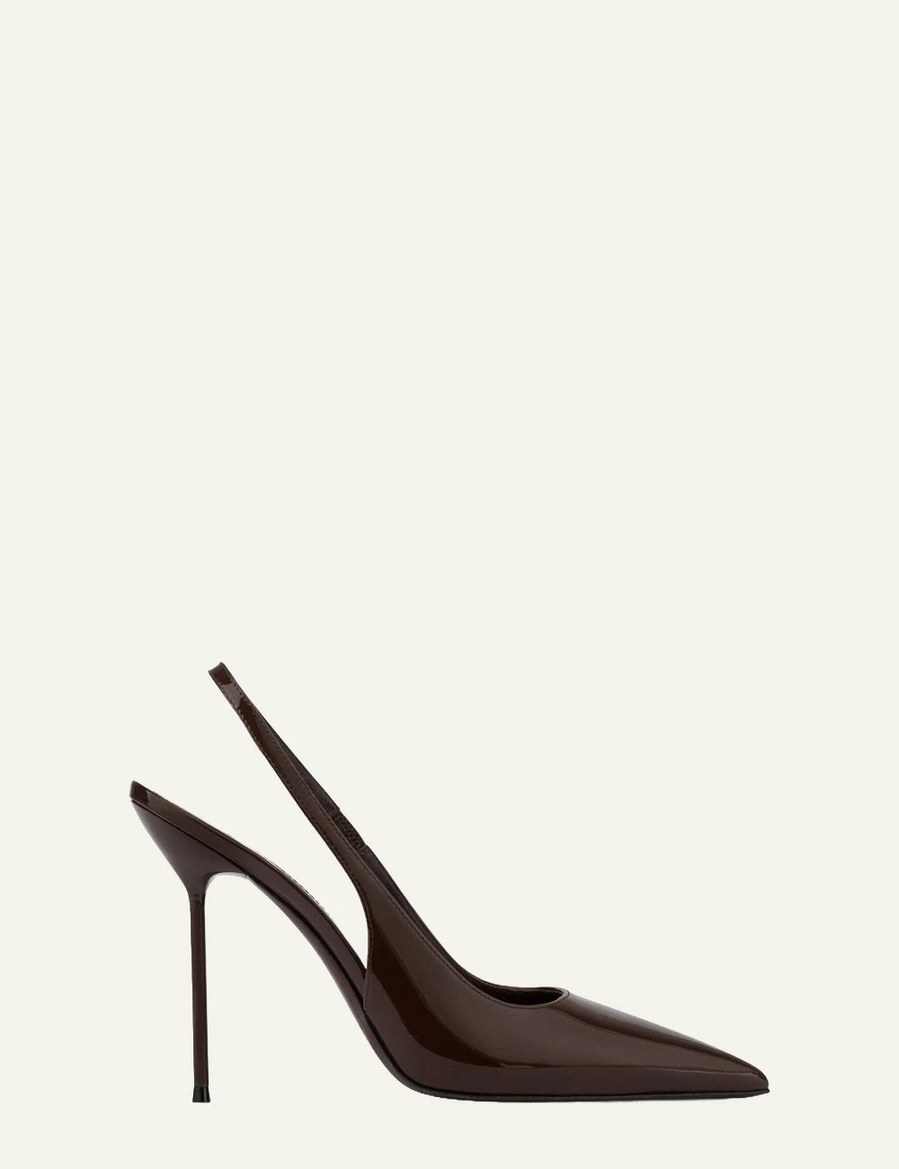 Paris Texas ebony patent leather slingback pumps with stiletto heel