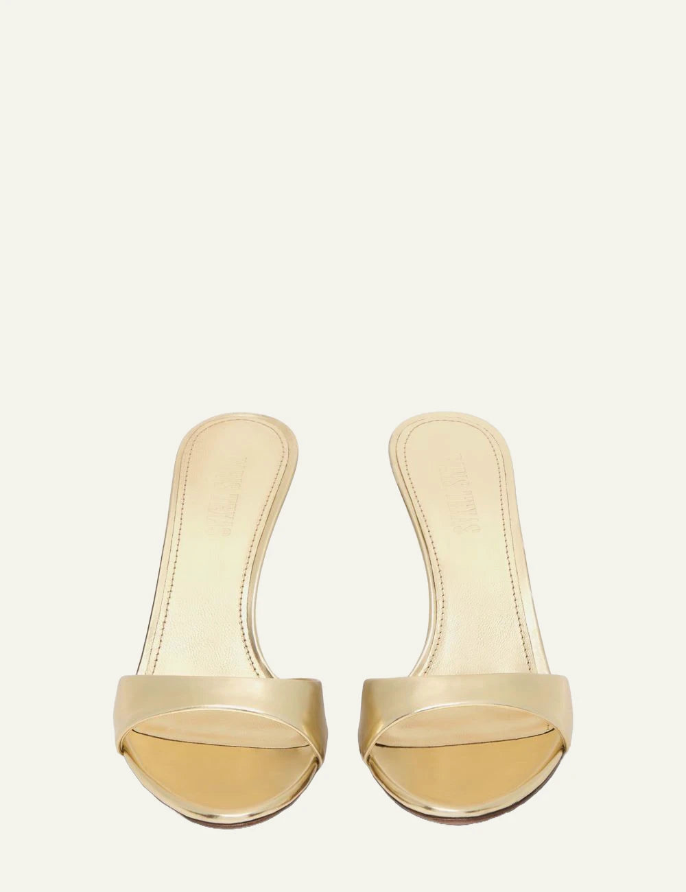 Paris Texas Lidia mule 70 gold metallic front view