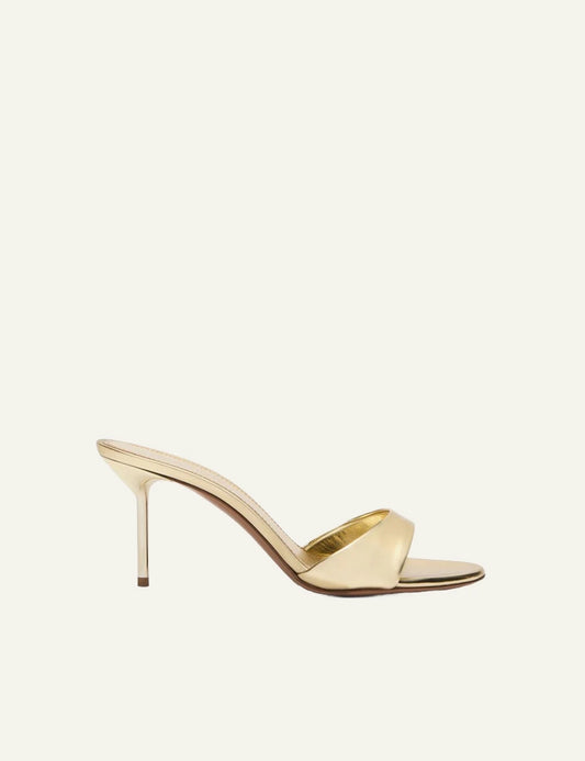 Paris Texas Lidia mule 70 gold metallic  side view