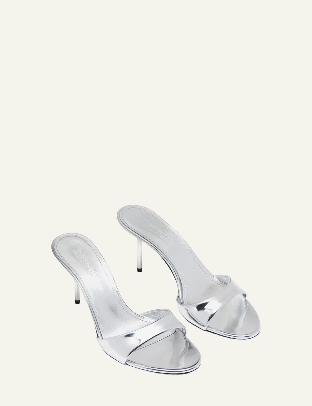 Paris Texas Lidia mule 70 silver metallic  profil view