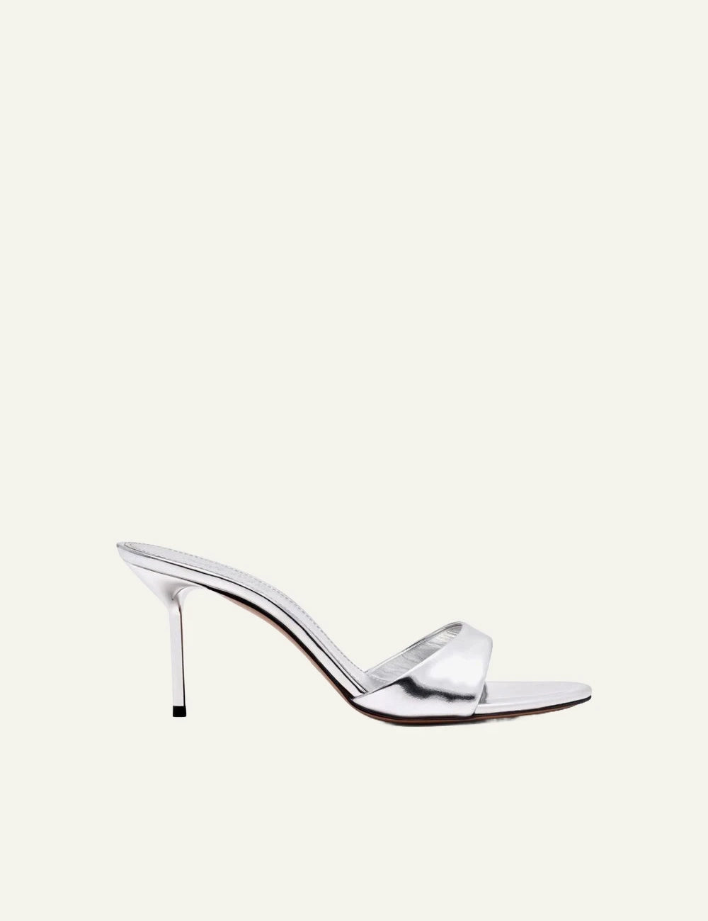 Paris Texas Lidia mule 70 silver metallic  side view