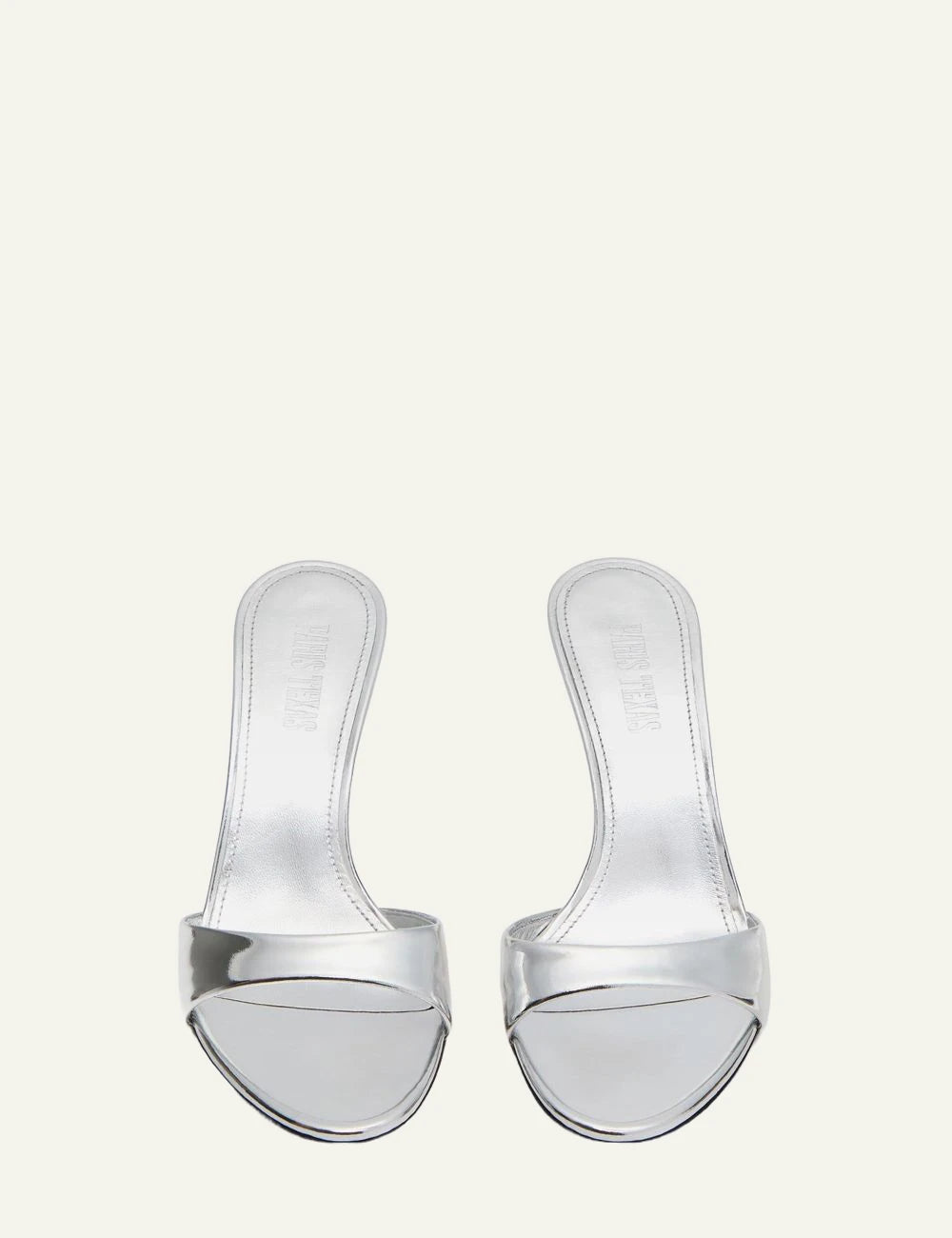 Paris Texas Lidia mule 70 silver metallic  front view