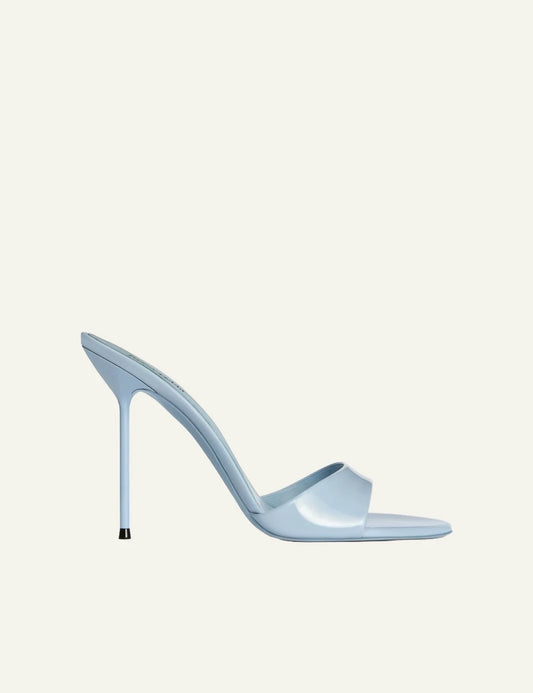 Paris Texas Lidia mule jeans light blue patent  view