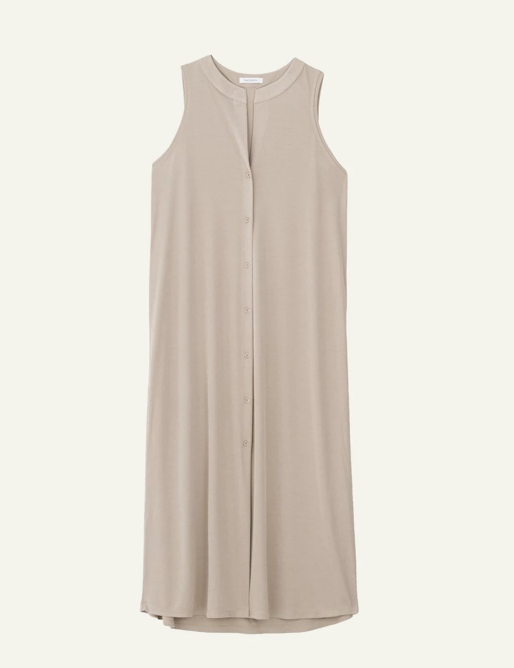 Philosophy beige midi dress sleeveless front flat view