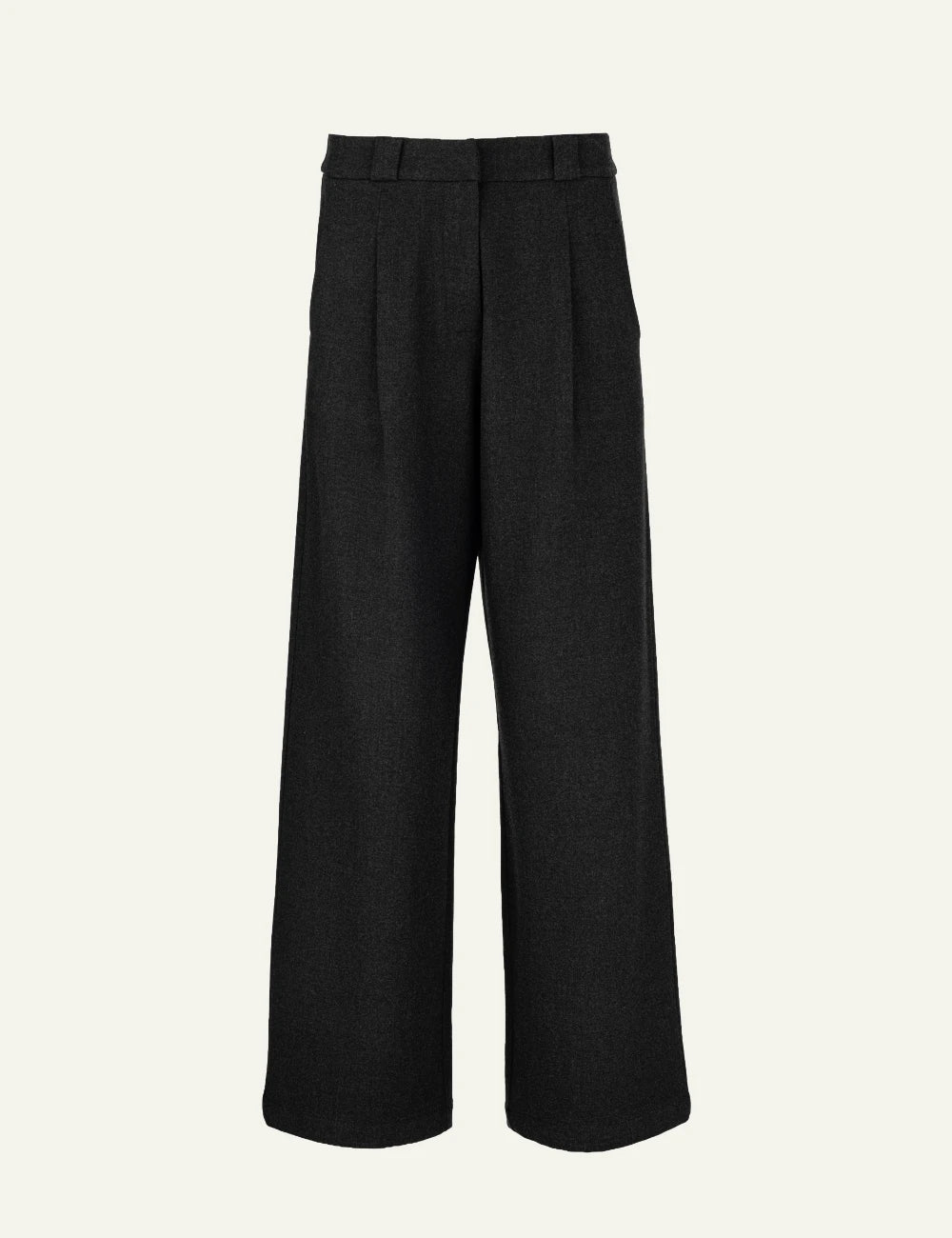 Philosophy black heavy T/R wide leg pants for women product shot