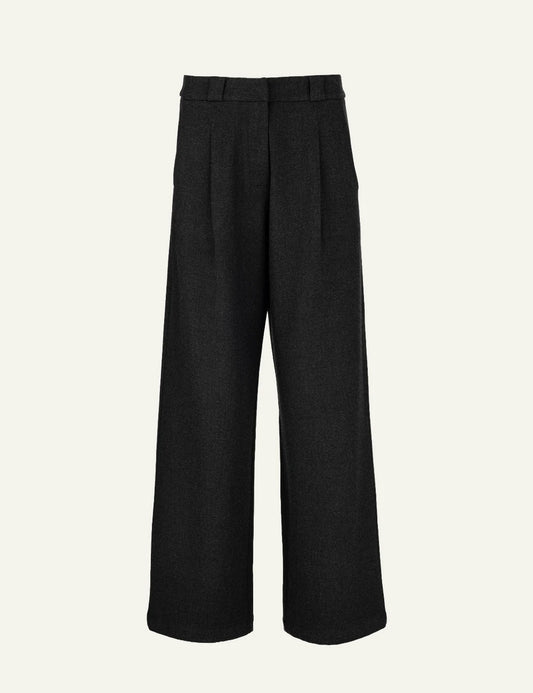 Philosophy black heavy T/R wide leg pants for women product shot