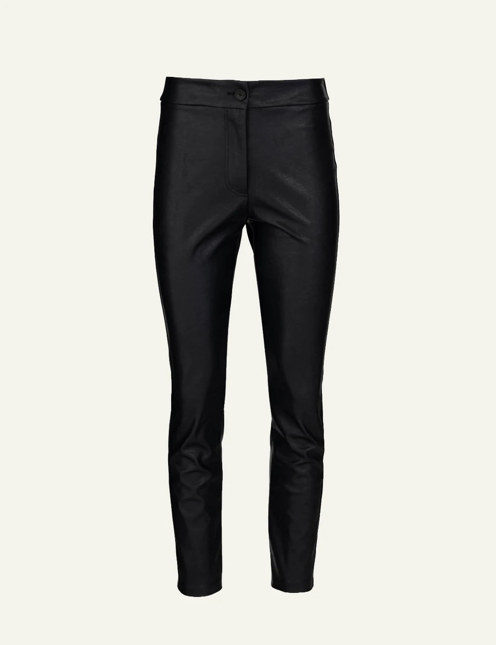 Philosophy Black leather slim fit pants for women product shot