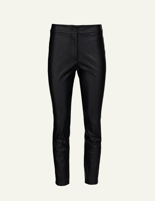 Philosophy Black leather slim fit pants for women product shot