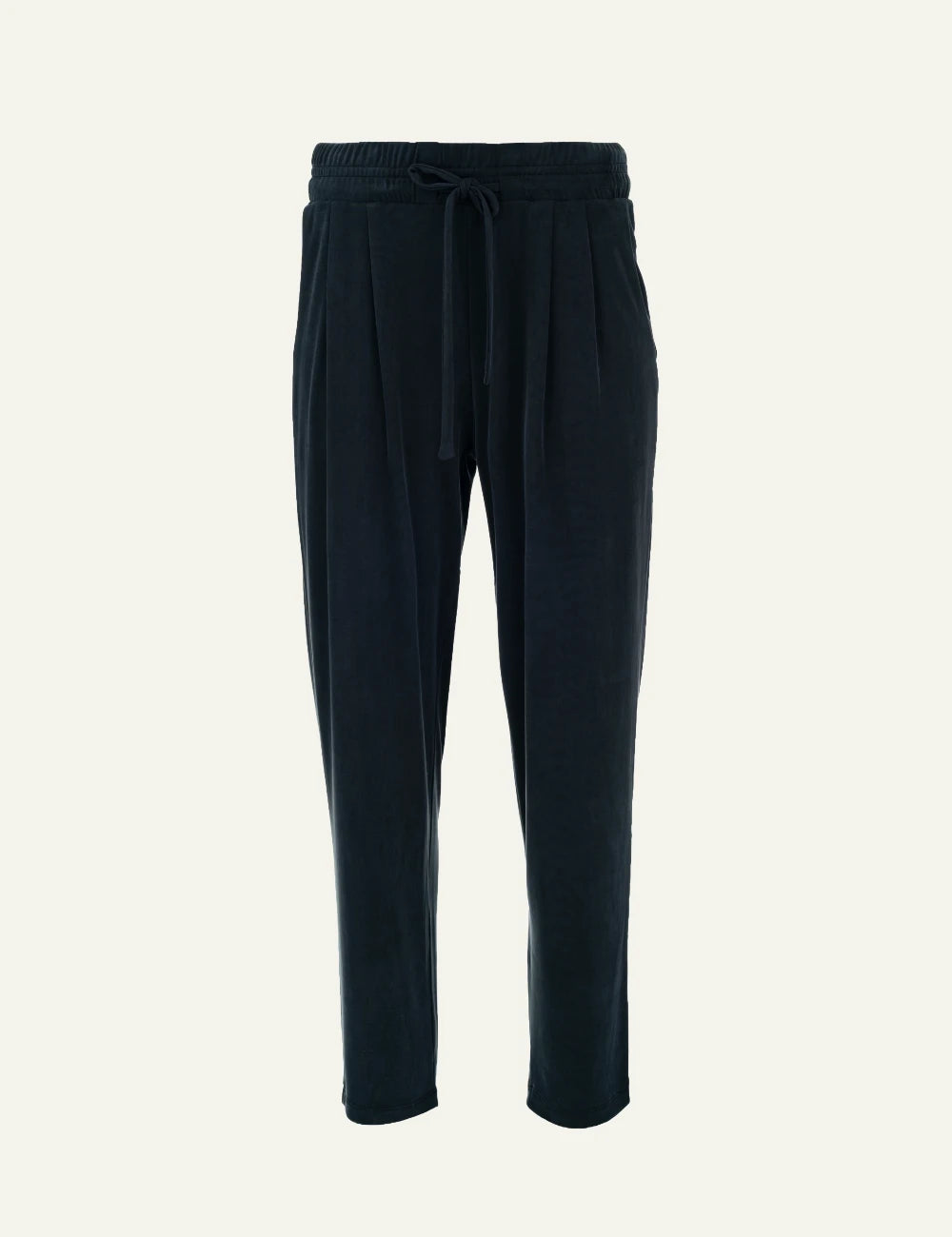 Philosophy black sandwashed rib pleated pants for women