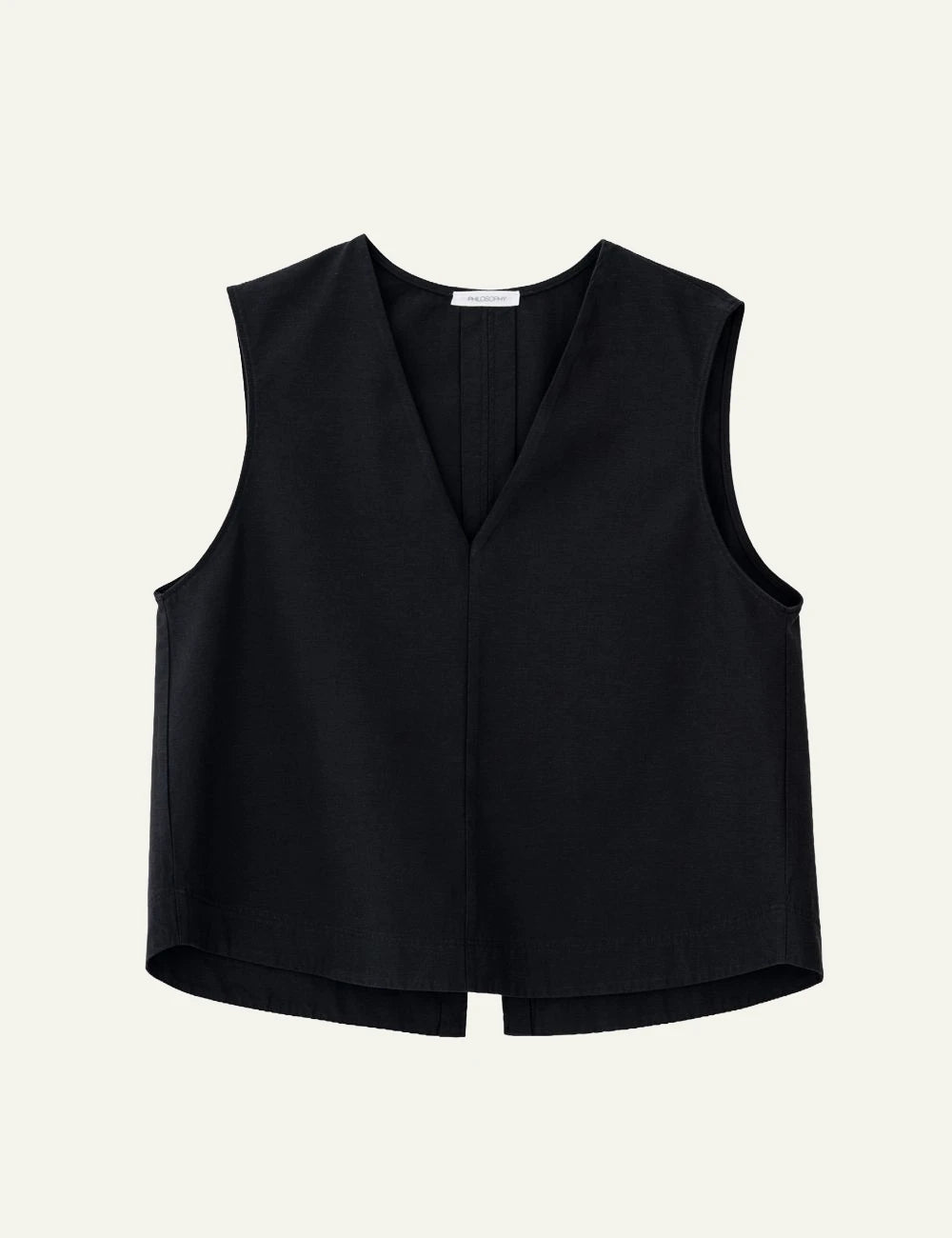 Philosophy cropped top black front view