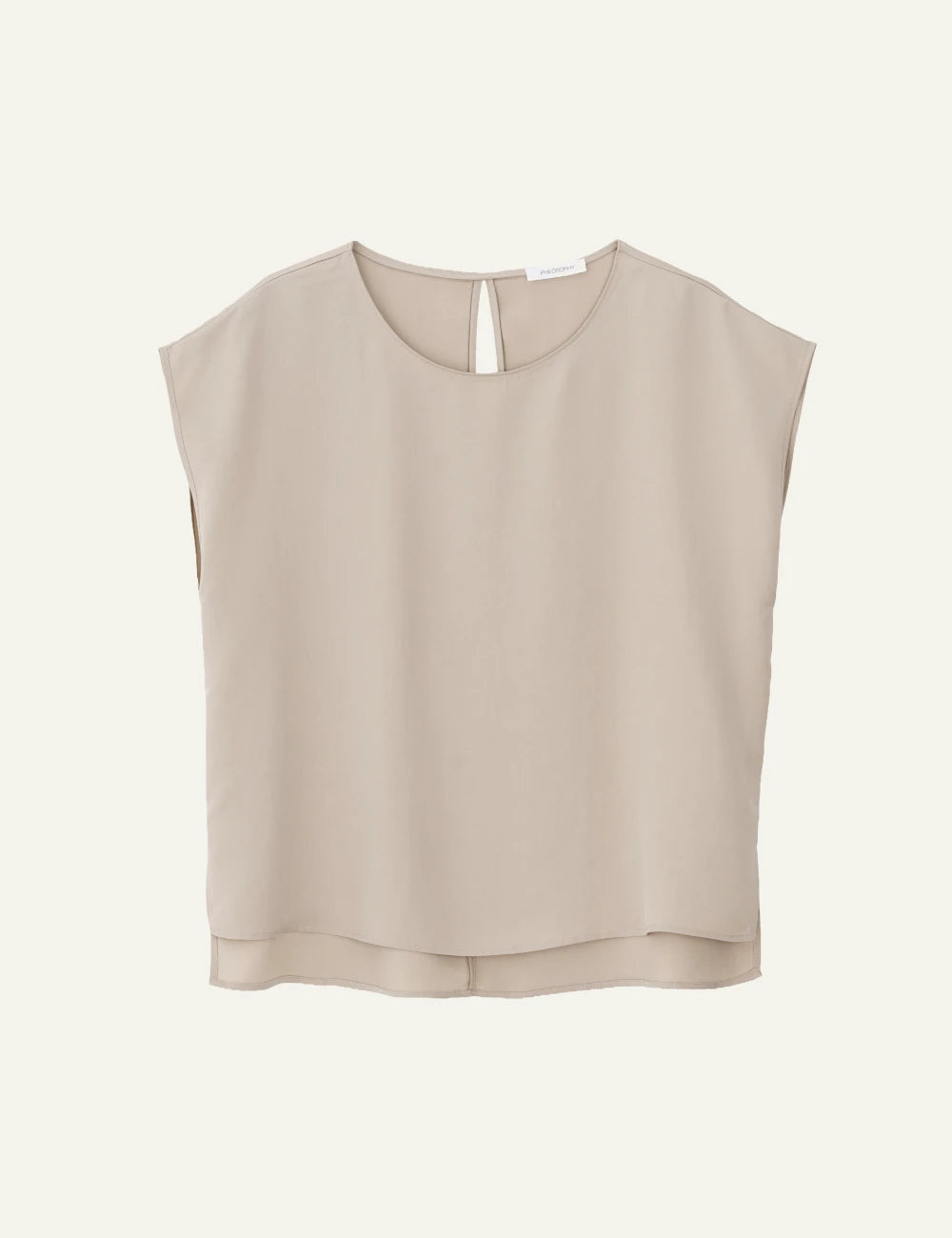Philosophy cropped top light beige sleeveless loose round neck front view