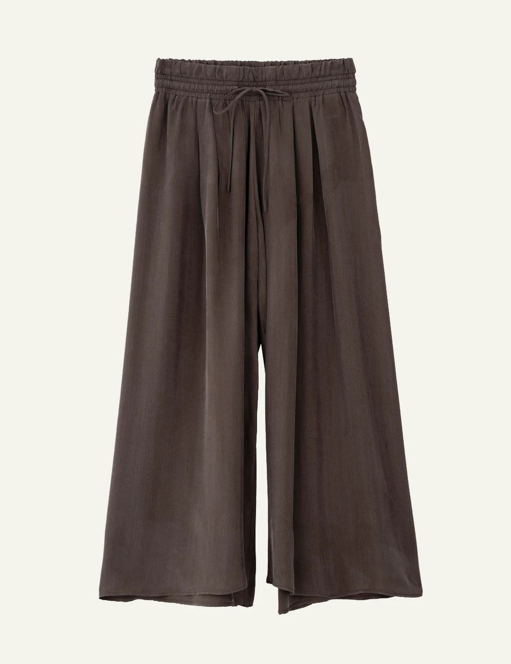 Philosophy cupro jupe culotte brown wide leg front flat view