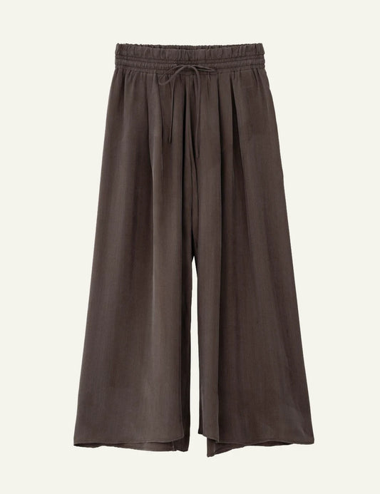 Philosophy cupro jupe culotte brown wide leg front flat view