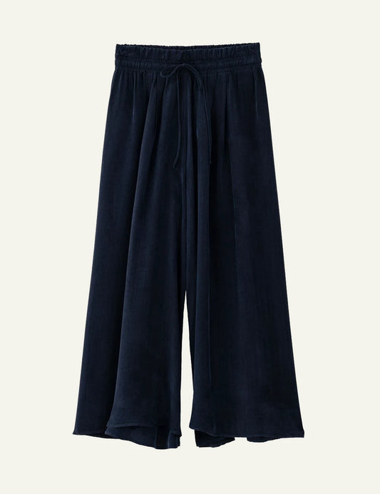 Philosophy cupro jupe culotte dark blue wide leg front flat view