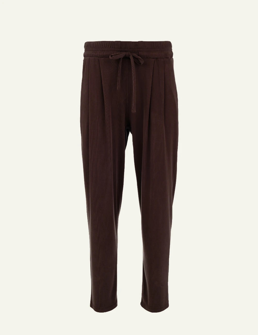 Philosophy dark brown sandwashed rib pleated pants for women